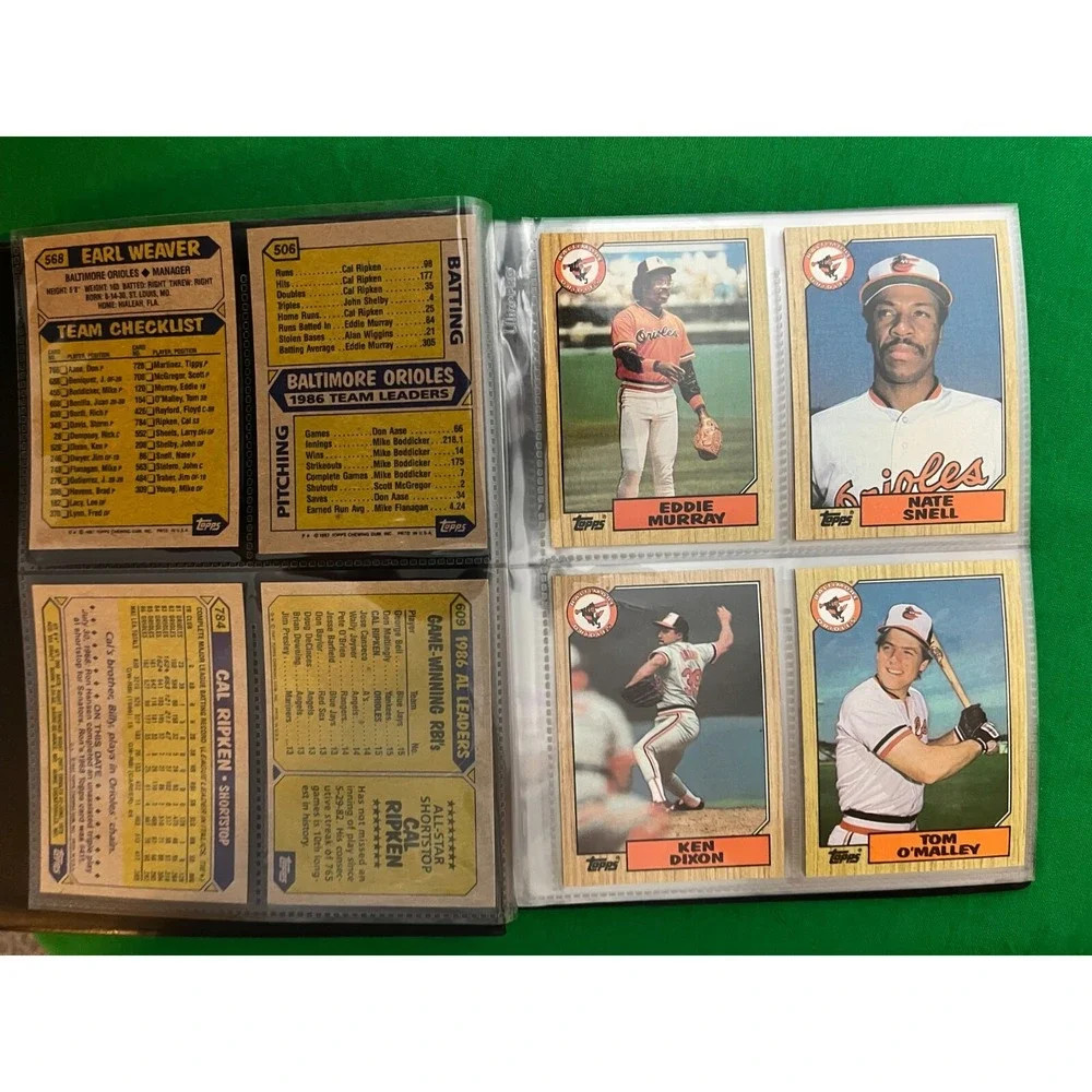 Baltimore Orioles 1987 Topps Team‎ Set with 40 card collector album.